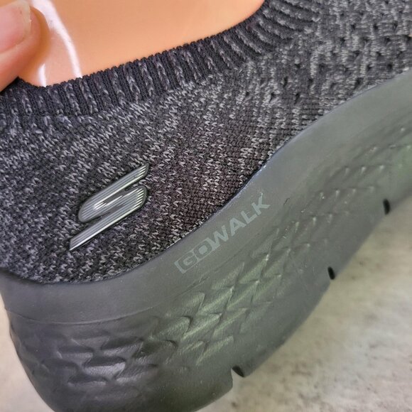 Skechers Black Knit Slip-On Sneakers - Picture 8 of 14